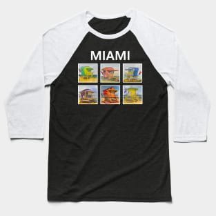 Miami - Lifeguard Towers of South Beach - WelshDesigns Baseball T-Shirt